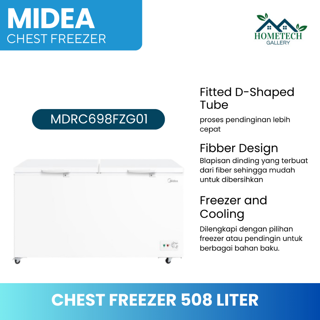 Midea Freezer Box Chest Freezer Double Door 600 Liter - MDRC698FZG01