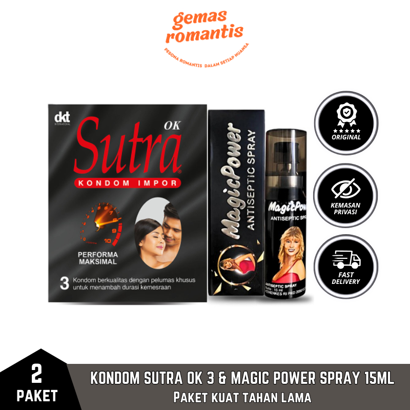 Tisu Magic Power Spray 15mL Semprot Original & Kondom Sutra Ok Tahan lama isi 3 pcs