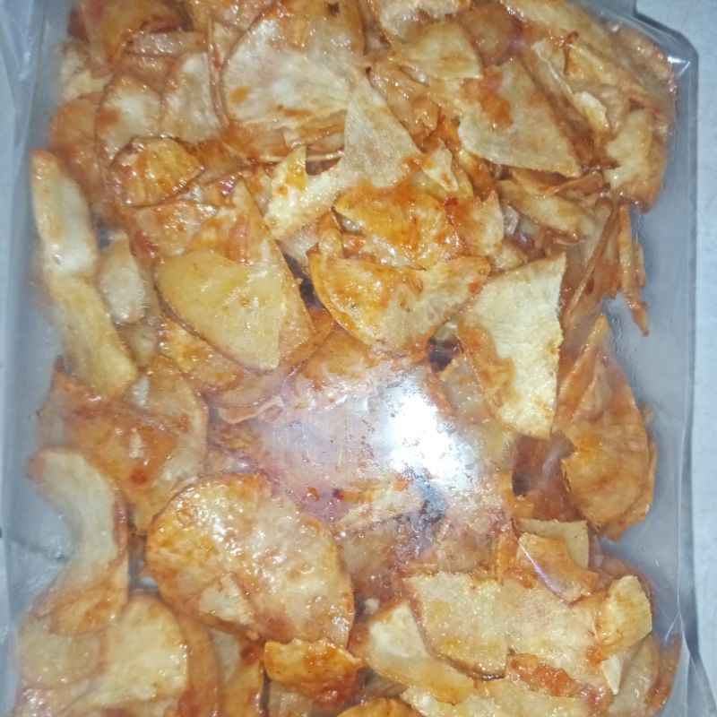 

keripik rujak singkong lampung pedas manis, bikin ketagihan asli kampung