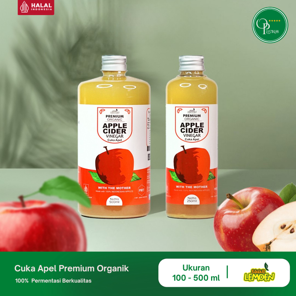 

Cuka Apel 500ml Apple Cider Vinegar Premium Organik Untuk Diet Alami by Suur Lemoen