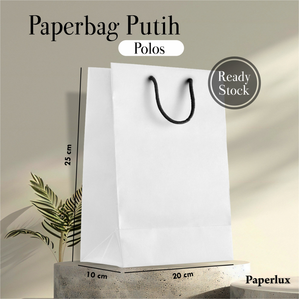 

PAPER BAG PUTIH POLOS ECERAN - TAS SOUVENIR PERNIKAHAN, HAJATAN READY STOCK MURAH