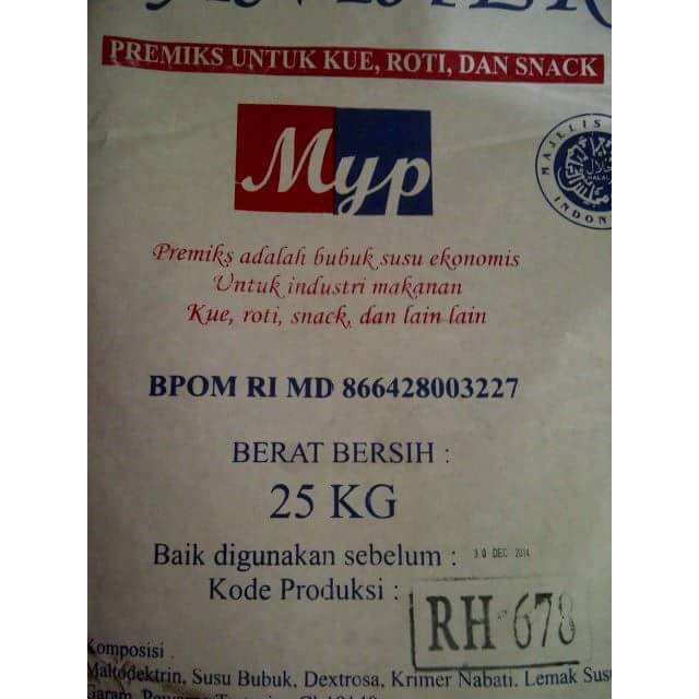 

Susu bubuk Full cream 25kg MYP Premix milk powder