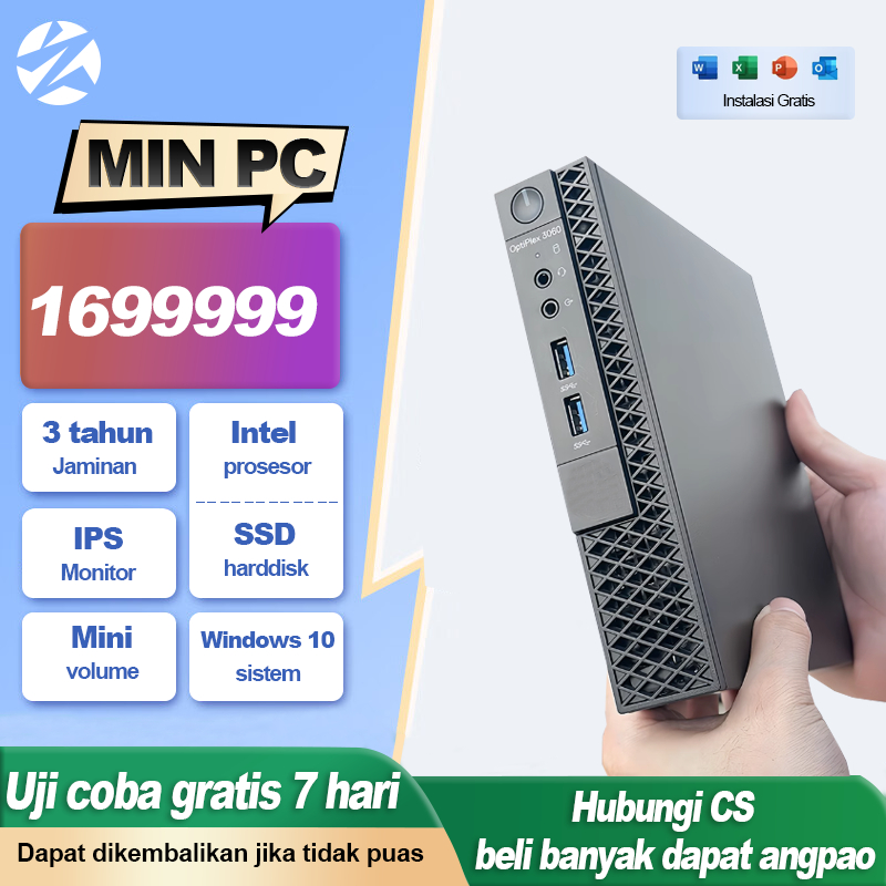 AOC intel i5/i7 pc gaming full set itx mini komputer desktop kantor Mendukung WIFI/Bluetooth, keyboa
