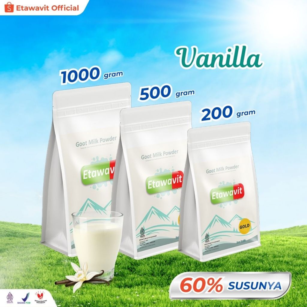 

Etawavit Susu Kambing bubuk etawaku Rasa Vanilla