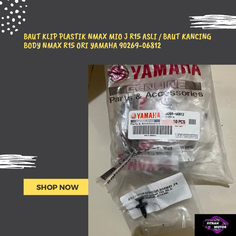 BAUT KLIP PLASTIK NMAX MIO J R15 ASLI / BAUT KANCING BODY NMAX R15 ORI YAMAHA 90269-06812