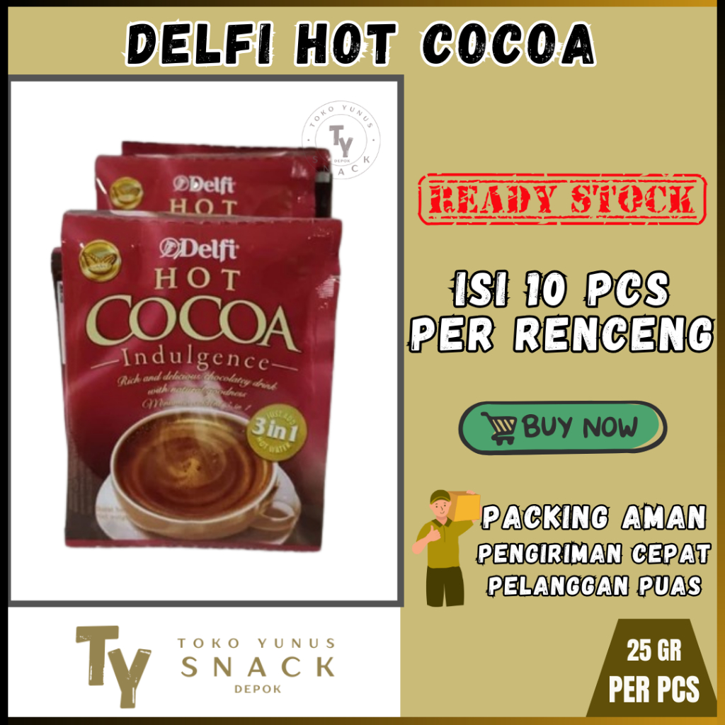 

DELFI HOT COCOA INDULGENCE 1 RENCENG ISI 10 PCS @25GR