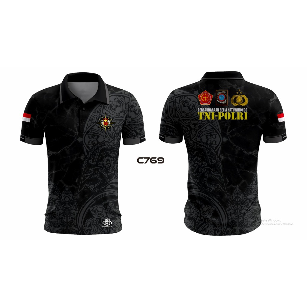 KAOS JERSEY KERAH POLO EDISI PSHW TNI-POLRI FULL PRINTING KUALITAS PREMIUM