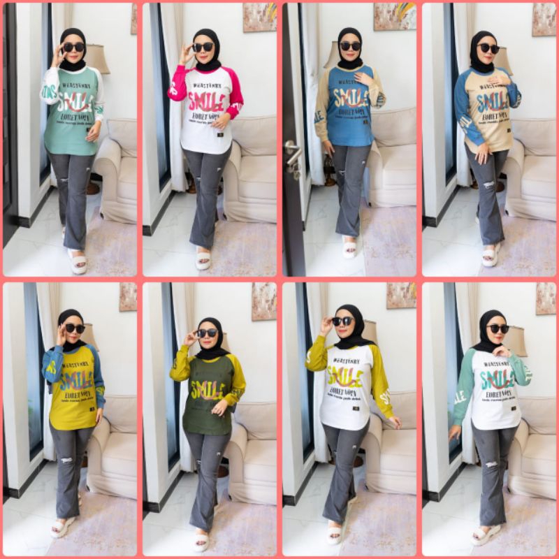 KAOS WANITA LENGAN PANJANG TERBARU /NOT ZOLAQU/KAOS POLOS BAWAH OVAL TERBARU//BISA COD//ORIGINAL BRA