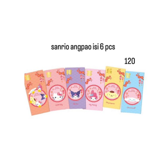 

Sanrio angpao 6 pcs dengan motif berbeda