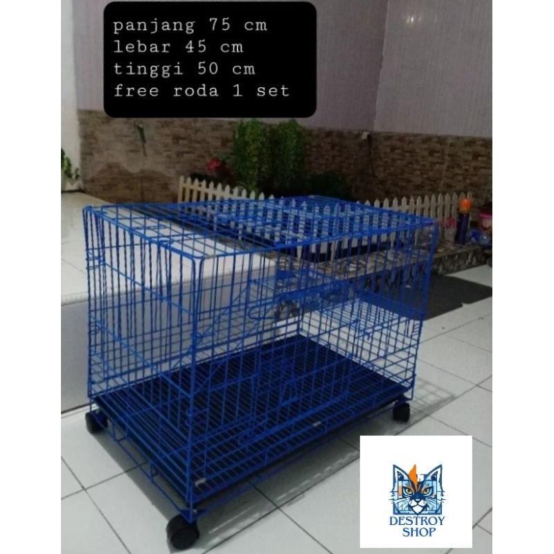 KANDANG KUCING 2 TINGKAT UKURAN 75X45X50 CM