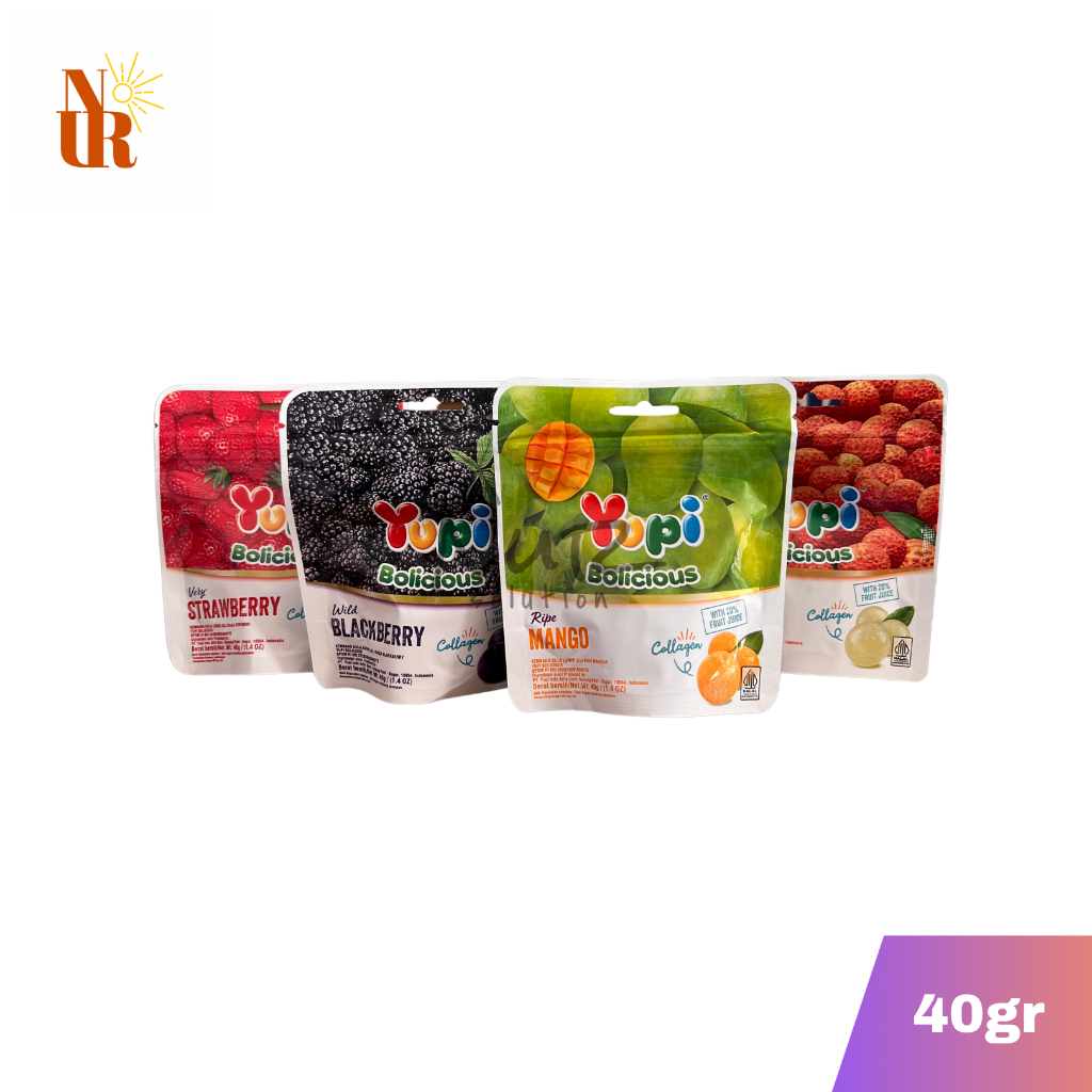 

Yupi Bolicious Pouch 40gr / Permen Jeli Buah