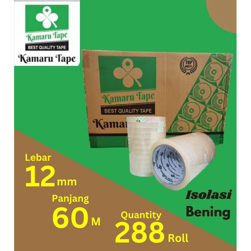

Isolasi bening kamaru 12mm x 72y 1 dus
