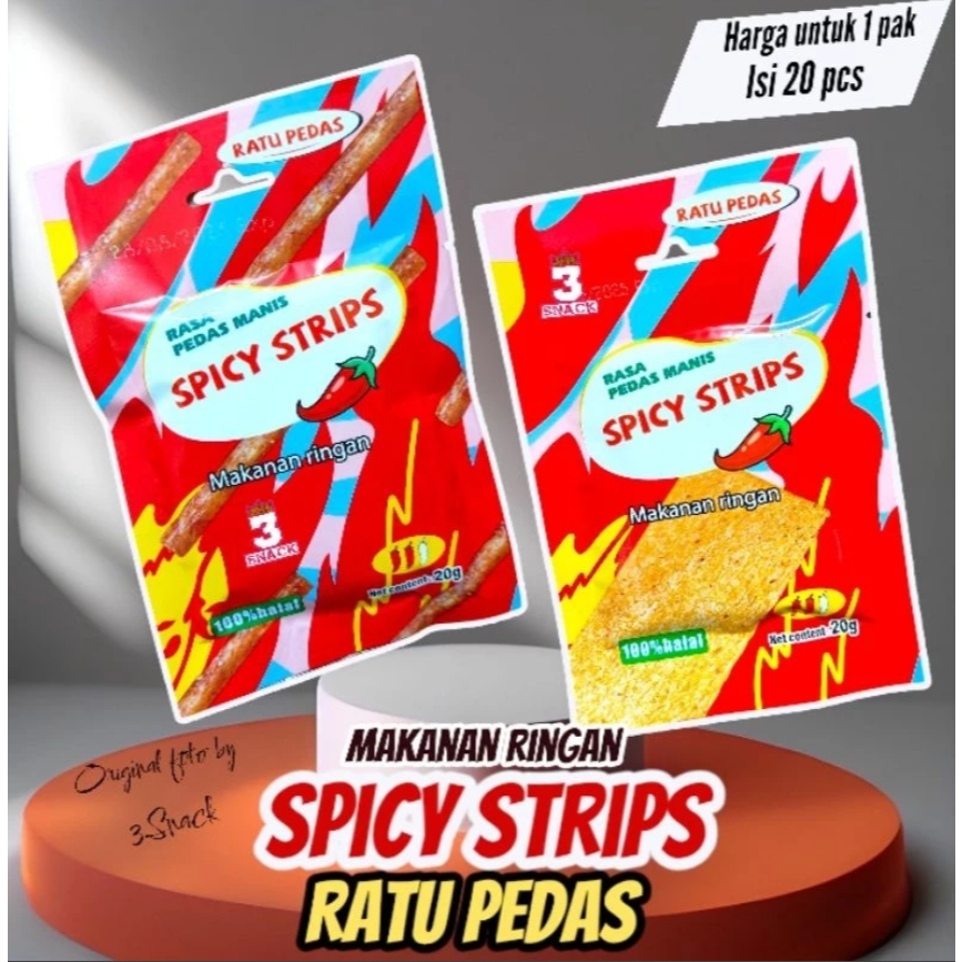 

Ratu pedas spicy strips latiaw latiao Ratu pedas makanan ringan rasa pedas manis Harga per 1 pcs