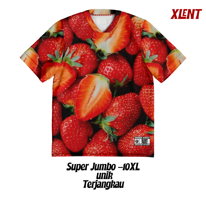 XLENT jersey Unik Strawberry / Rugby / NFL / Hockey / big size / vintage / Retro Jersey Olahraga / U