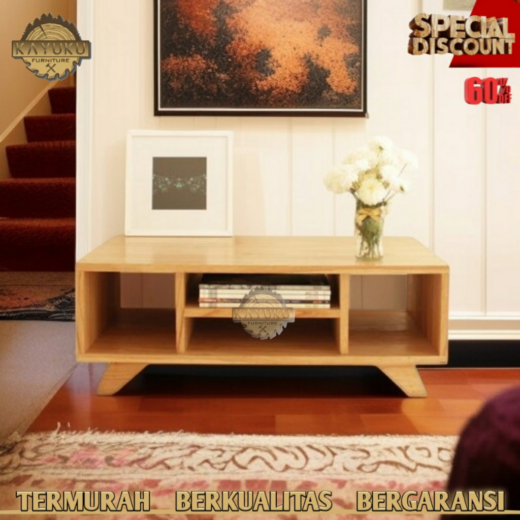 KayuKu furniture  Meja tv minimalis modern murah rak tv stand rak serbaguna kayu asli rak susun serb