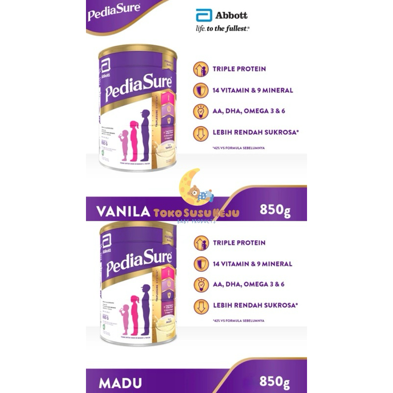

PEDIASURE SUSU PERTUMBUHAN MADU , VANILA 850gr (1-10thn)