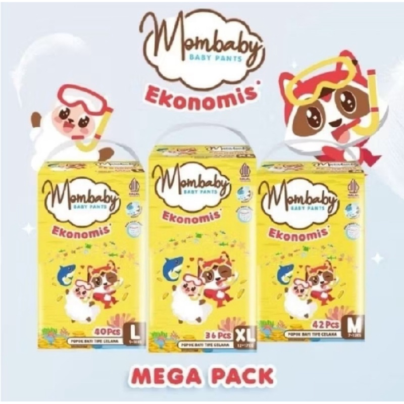 POPOK MOMBABY EKONOMIS PANTS MEGA PACK UK M,L,XL