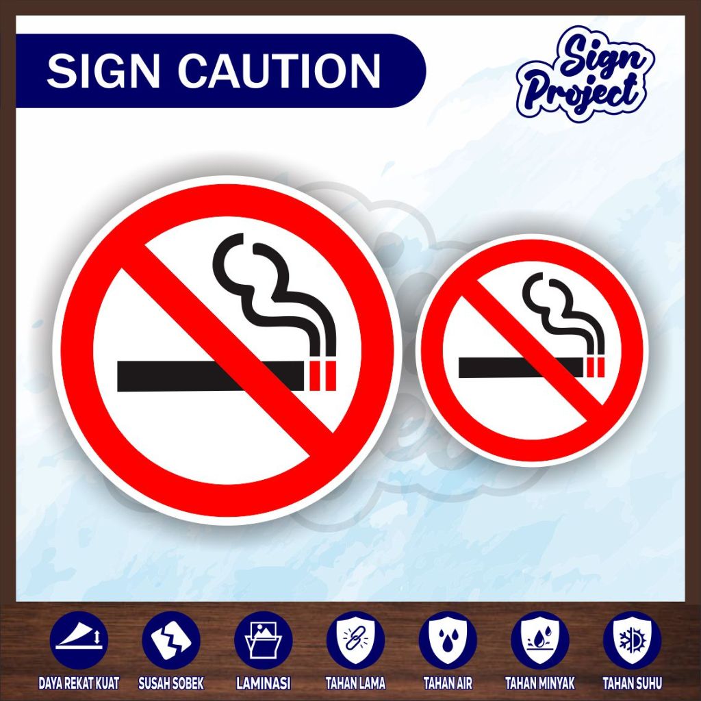 

Stiker Dilarang Merokok Vinyl Tahan Air/STIKER VINYL DILARANG MEROKOK BULAT