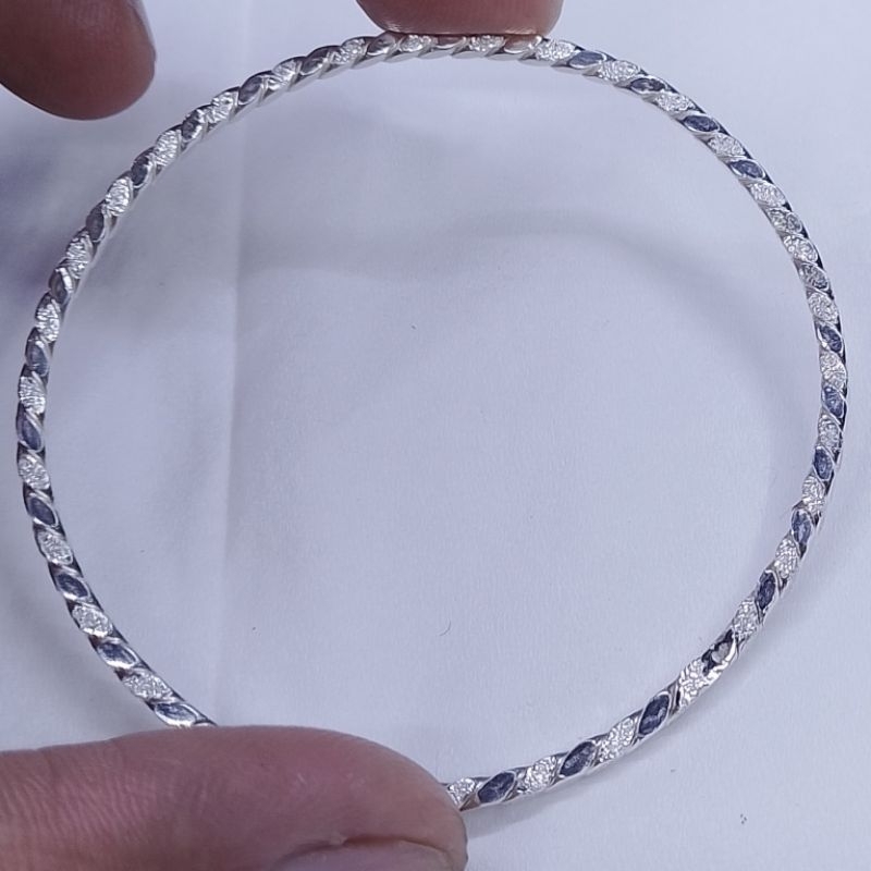 gelang keroncong dewasa perak asli murni
