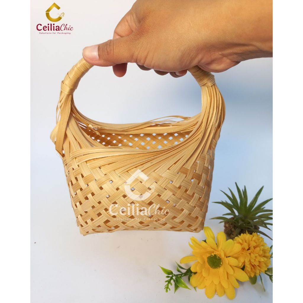 Tas Bambu Mini Multifungsi Packaging Hampers Permen Tas Dodol Keranjang Anyaman Bambu