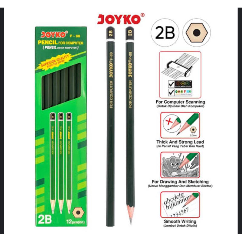 

Pensil Joyko P-88 2B untuk Komputer (12 pcs)