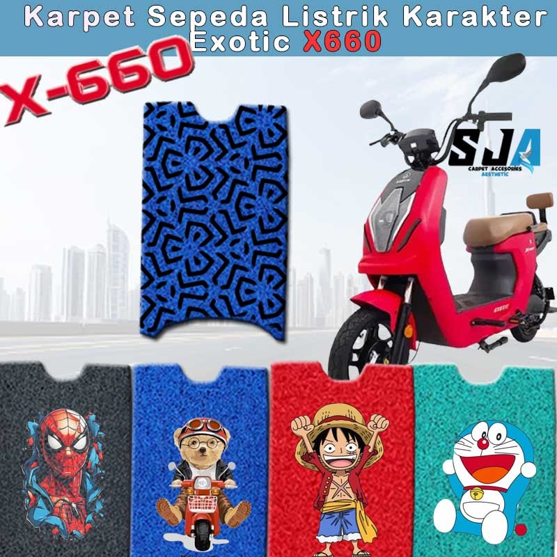 UIO Kaet Sepeda Listrik Exotic X660 / X650 Motif Karakter Bahan Tebal PVC