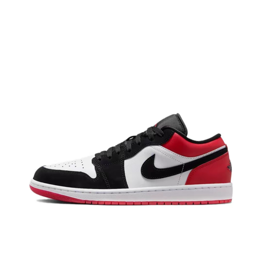Nike Air Jordan 1 Low Black Red Toe Authentic 100%  BNIB Unisex