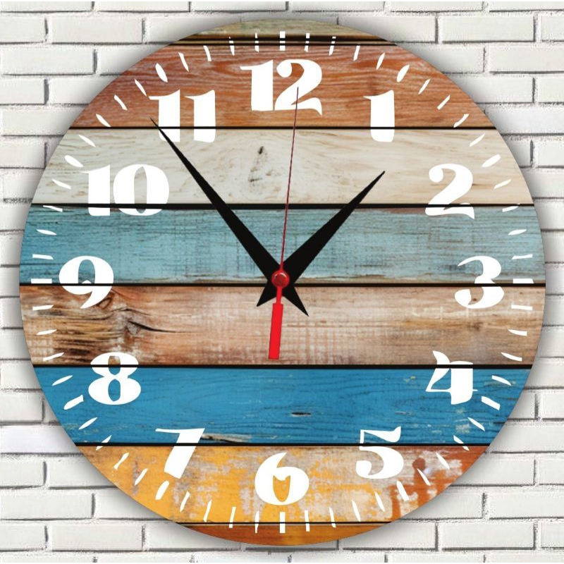 Jam Dinding Motif Kayu Klasik MDF