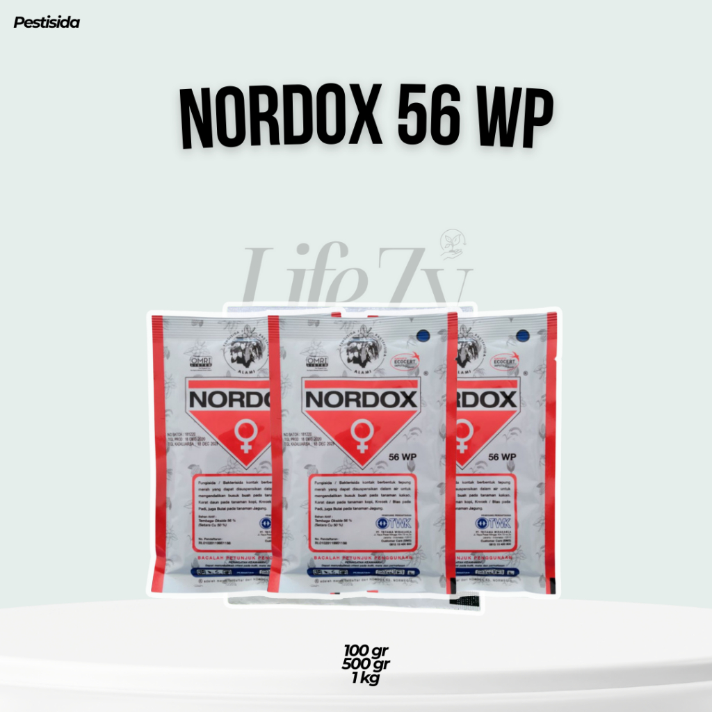Nordox 56 WP 100 Gram Fungisida Bakterisida Tembaga Oksida | Nordox 500 Gram | Nordox 1 Kg