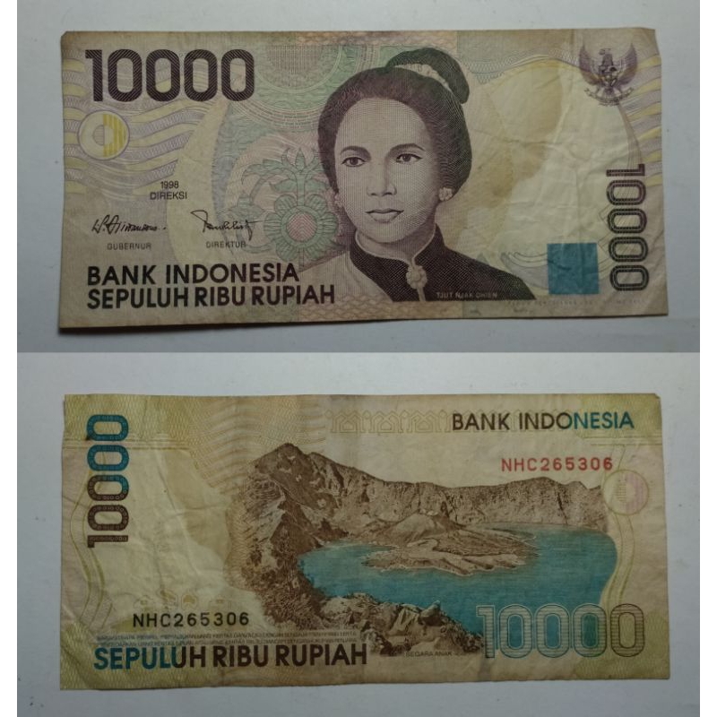uang kuno Indonesia 10k tahun 1998 p461