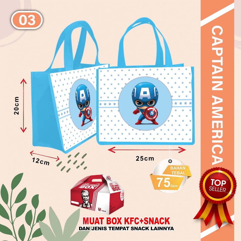 

Tas Ultah CAPTAIN AMERICA 03 Goodie Bag Souvenir Ulang Tahun