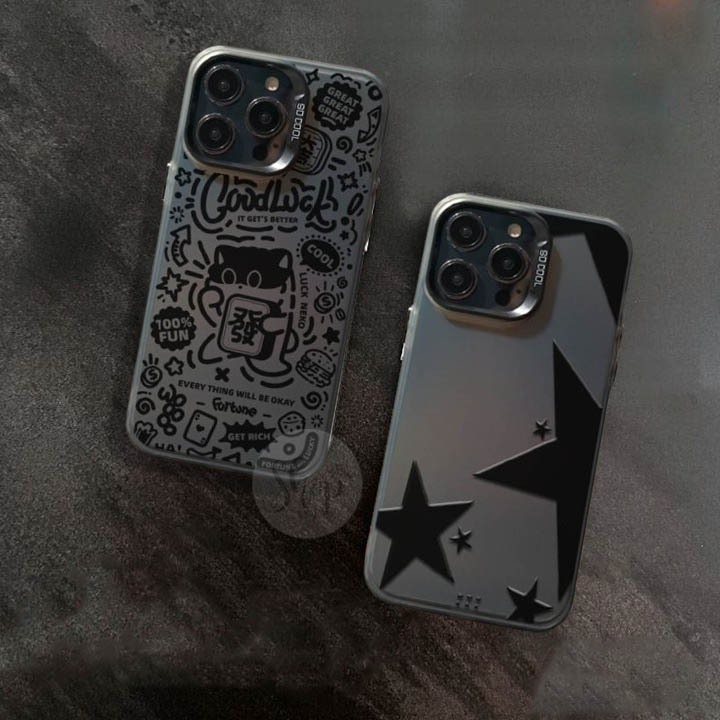 [CHM-03] Case Hologram Black Motif Ready For Tipe Oppo Reno 10 / 10 Pro 5G A16 A31 A3S / C1 RENO 6 4