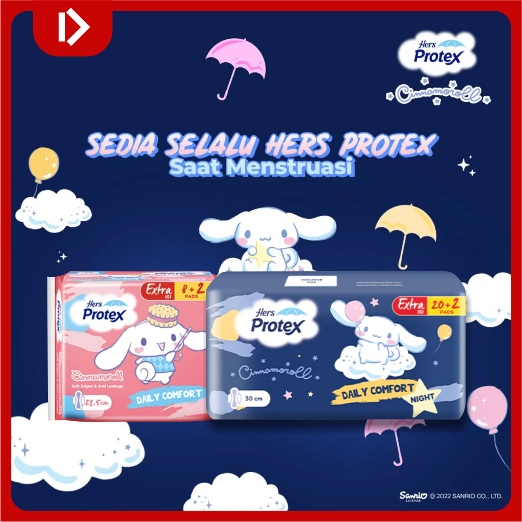 DOSIDO - HERS PROTEX Daily Comfort Day & Night | Pembalut Wanita | Cinnamoroll