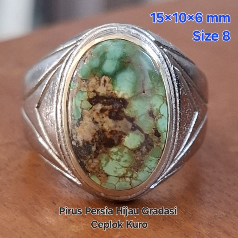 Batu Pirus Persia Ceplok Kuro Hijau Gradasi