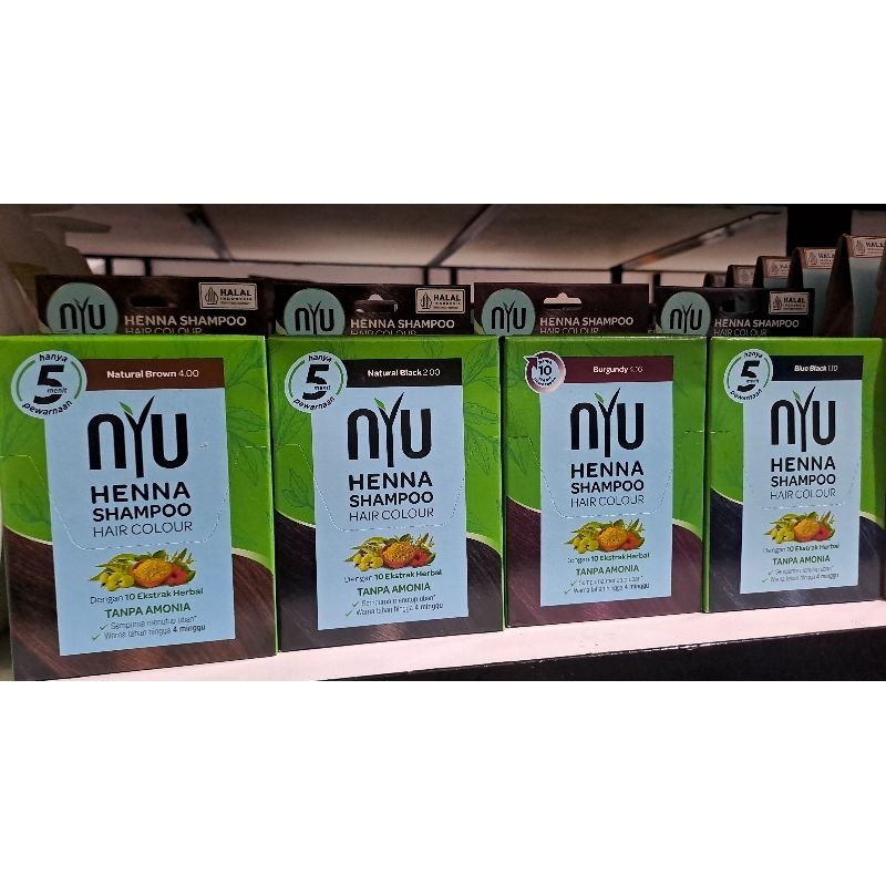 NYU HENNA SHAMPOO HAIR COLOUR - Shampoo Pewarna Rambut