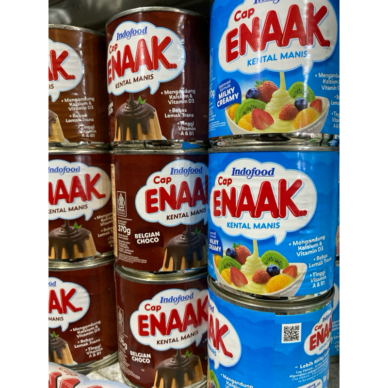 

Susu kental manis,Cap ENAK kaleng, Cap enak coklat, cap enak putih, 370gr