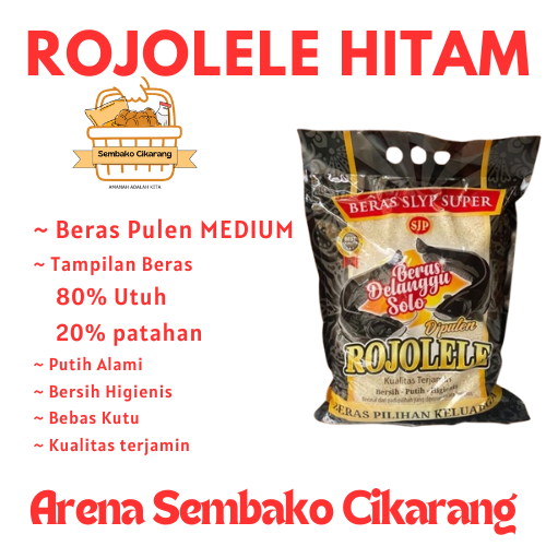 

(BISA COD) PROMOO BERAS ROJOLELE HITAM 5 KG ARENA SEMBAKO CIKARANG