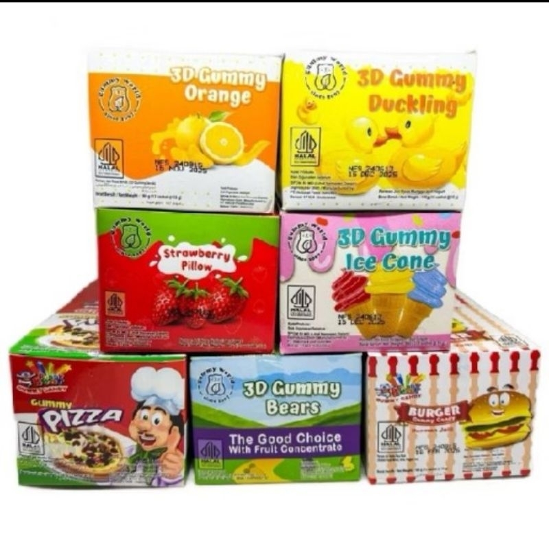 

Permen 3D gummy. 1 box isi 12pcs