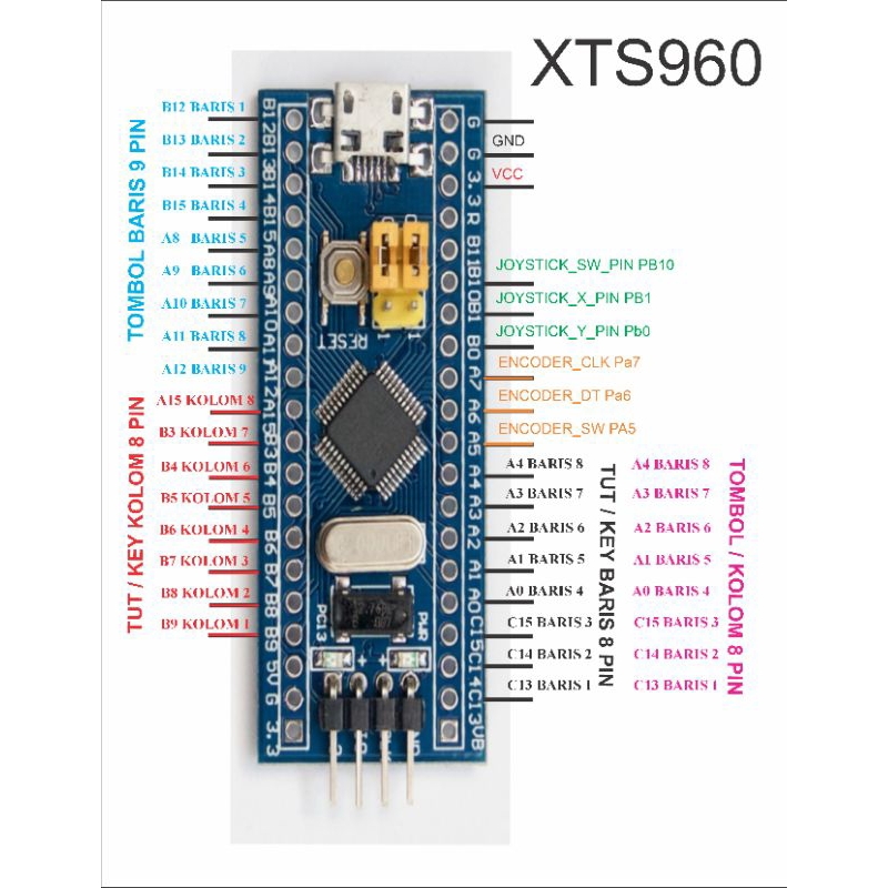 Coding Keyboard Oprek XTS960 stm32 pakai Arduino IDE