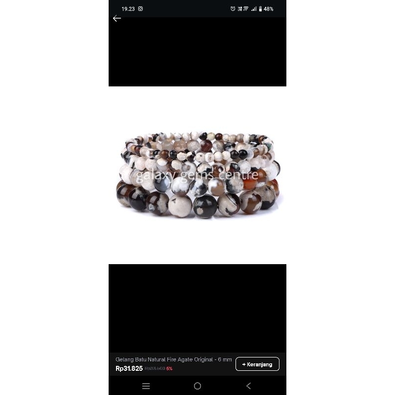 Gelang Batu Natural Fire Agate