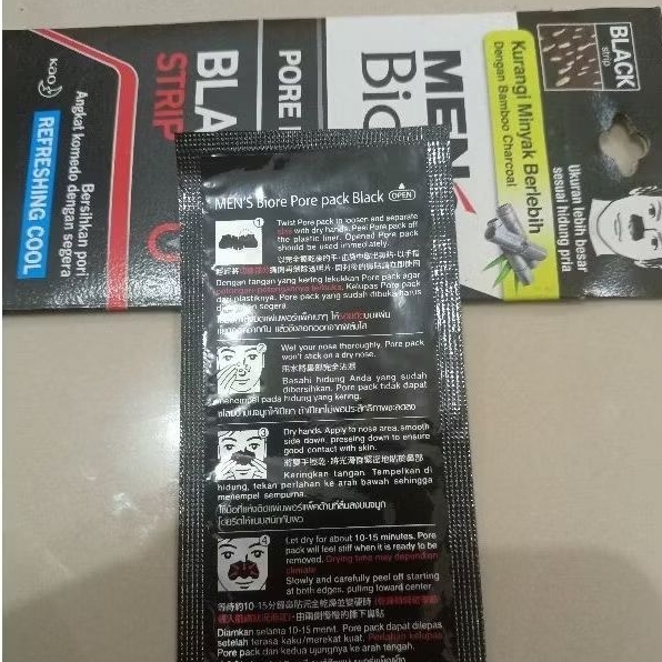 Biore Men's Pore Pack Black - Plester Penghilang Komedo