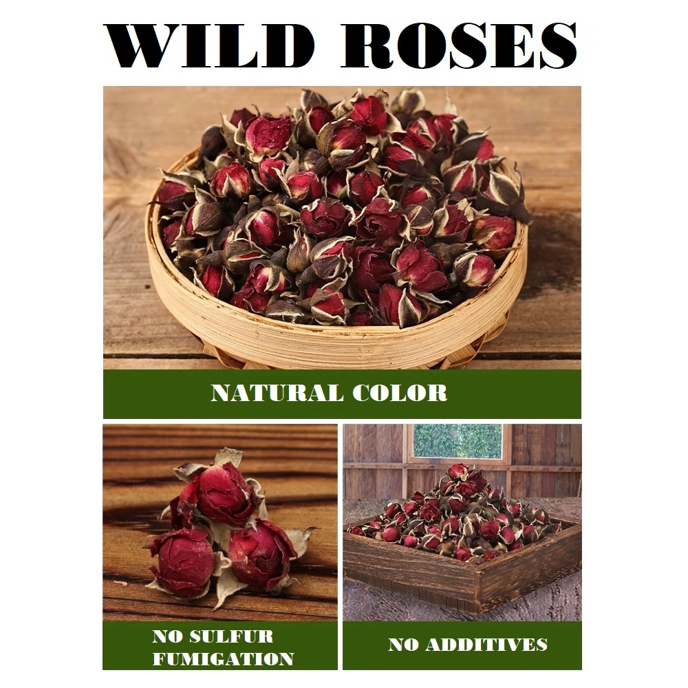 

Teh Mawar Bunga Kering Tea Rose Bud WILD ROSES Alam Liar SUPER Premium Buds Flower Tea Herbal Dried Alami 50 Gram