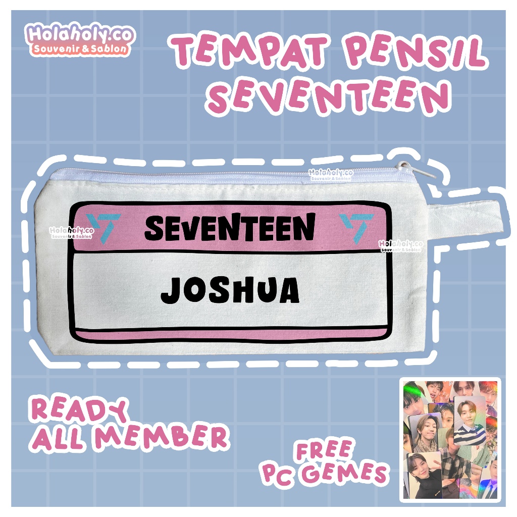 Tempat Pensil SEVENTEEN Pouch resleting Gemes KPOP Fankit SVT Kado Kpop Korea Freebies [READY][COD]