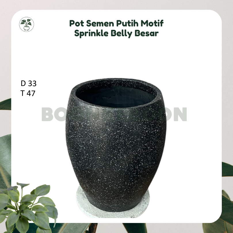 Pot Semen Putih Motif Sprinkle Belly Besar