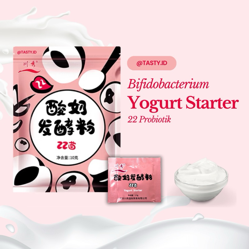 

Premium Yogurt Starter 22 Probiotik Bifidobacterium / Yogurt Culture / Kultur Yogurt / Bibit Yogurt / Biang Yogurt 22 Probiotik Bifidobacterium 1 Gram Sachet