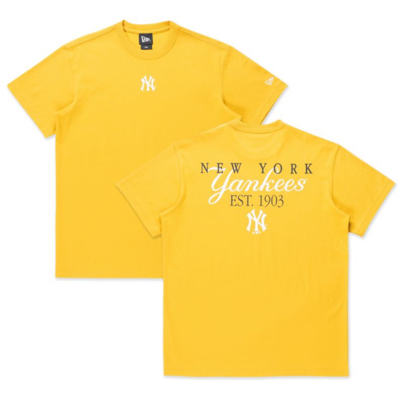 T-Shirt New Era Cap New York Yankees MLB Script Yellow Original