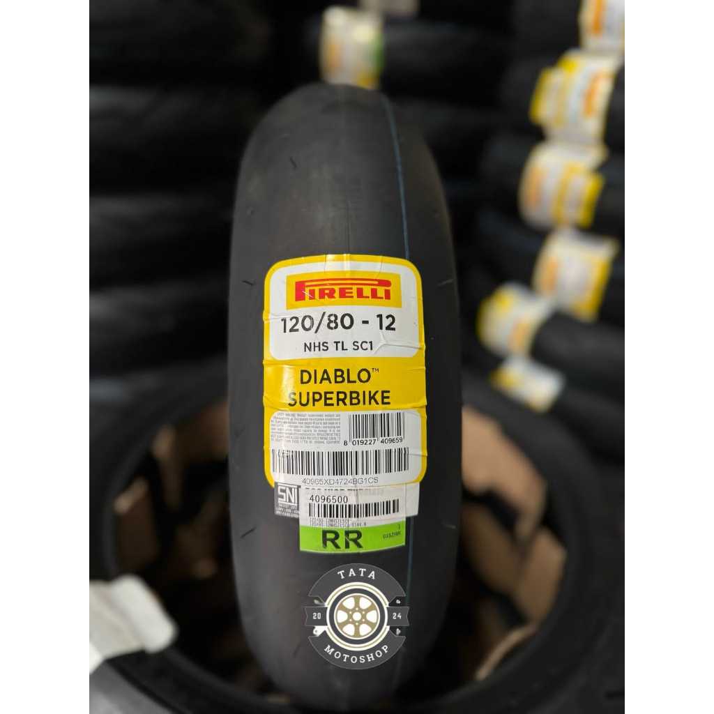 Pirelli Diablo Superbike uk 120/80-12 Tubelees ban resmi kejuaraan balap ban full slick