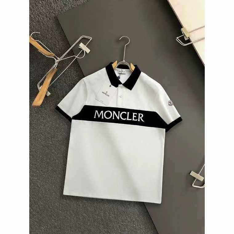 Baju Kaos Polo Shirt Moncl3r - Baju polo Shirt Casul Hype Premium Quality Realpict Kaos Kerah Pria H