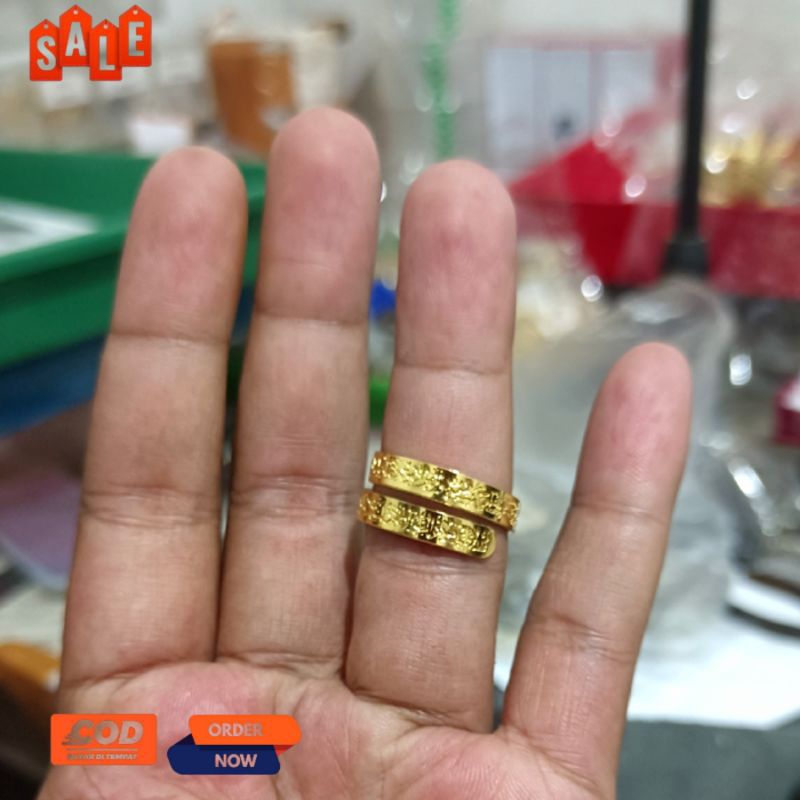 Cincin Tauhid Syahadat All size gold (beli 1 bonus 1 cincin)