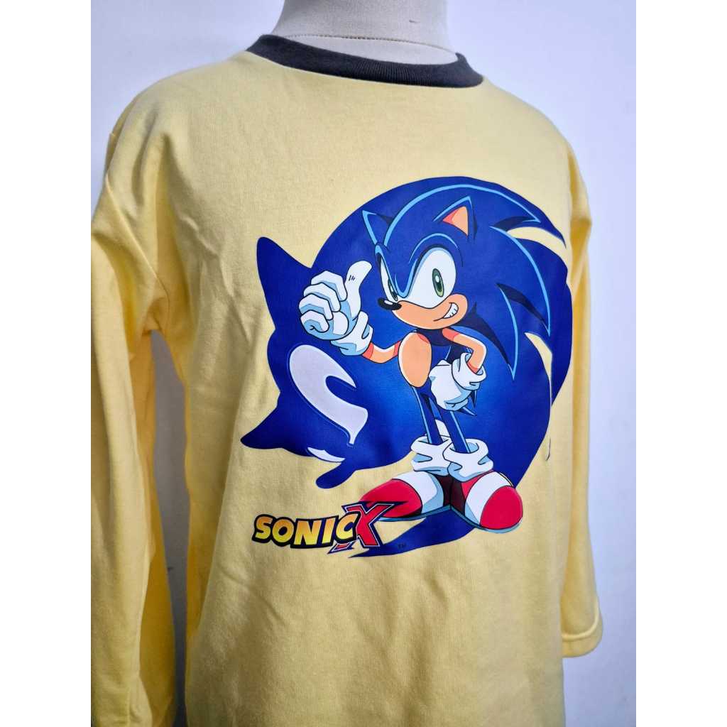Helo Piyama - Baju Tidur Stelan Kaos Anak Cowok Sonic Paten Kuning